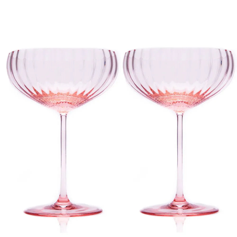 Champagner Coupe Maria 2er Set rosa