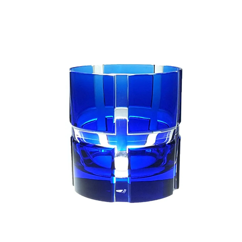 blauer Whiskytumbler von OertelCrystal