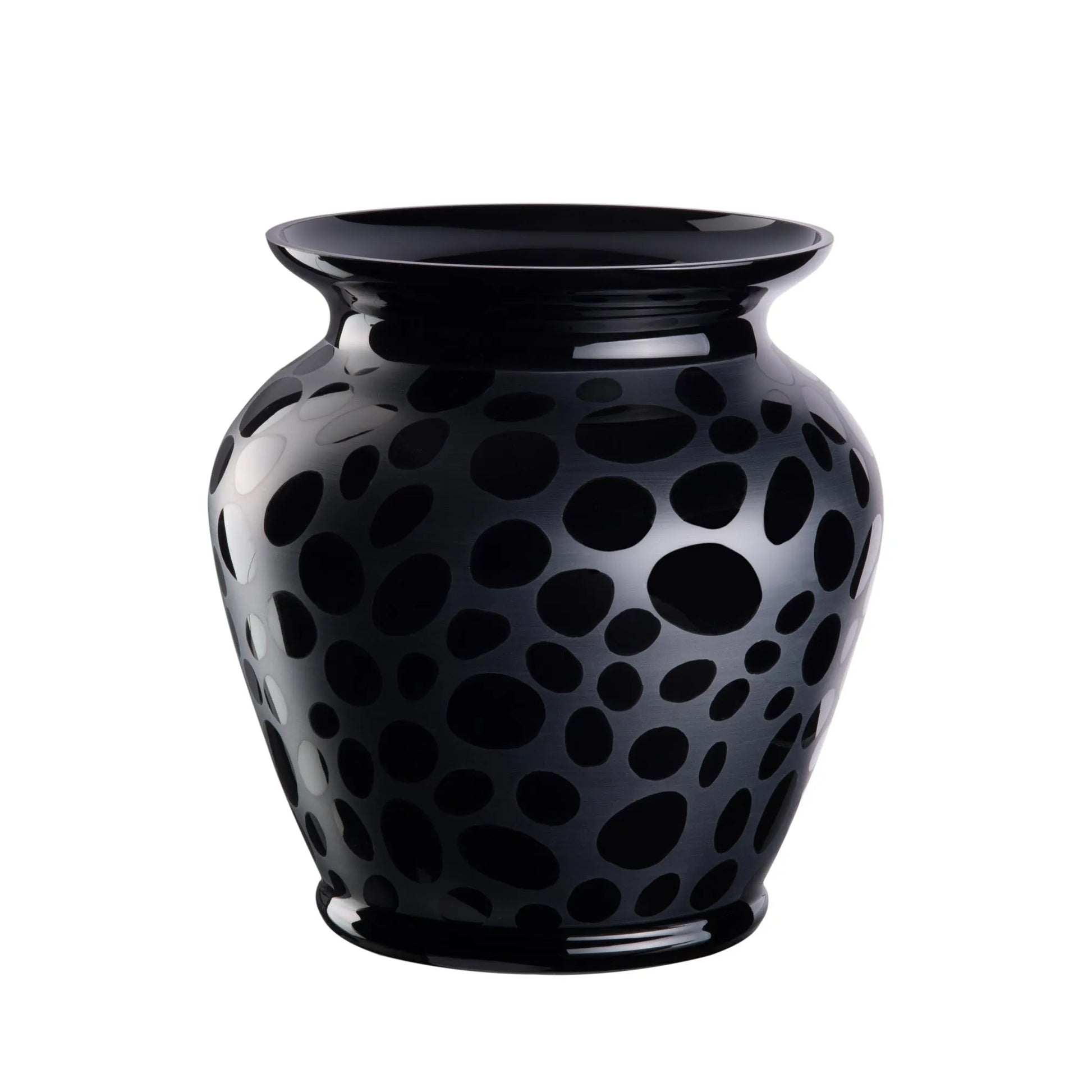 schwarze Vase mit Pebble Design