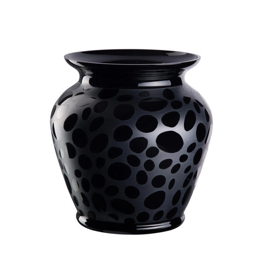 schwarze Vase mit Pebble Design