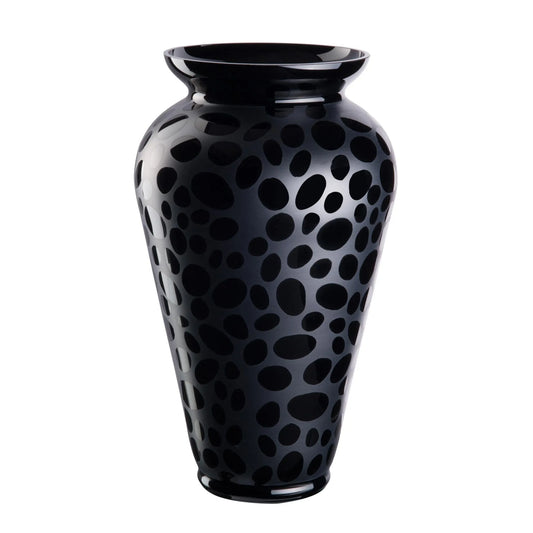 schwarze Bodenvase von OertelCrystal