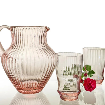 Set- Krug und Gläser aus Kristallglas, mundgeblasen