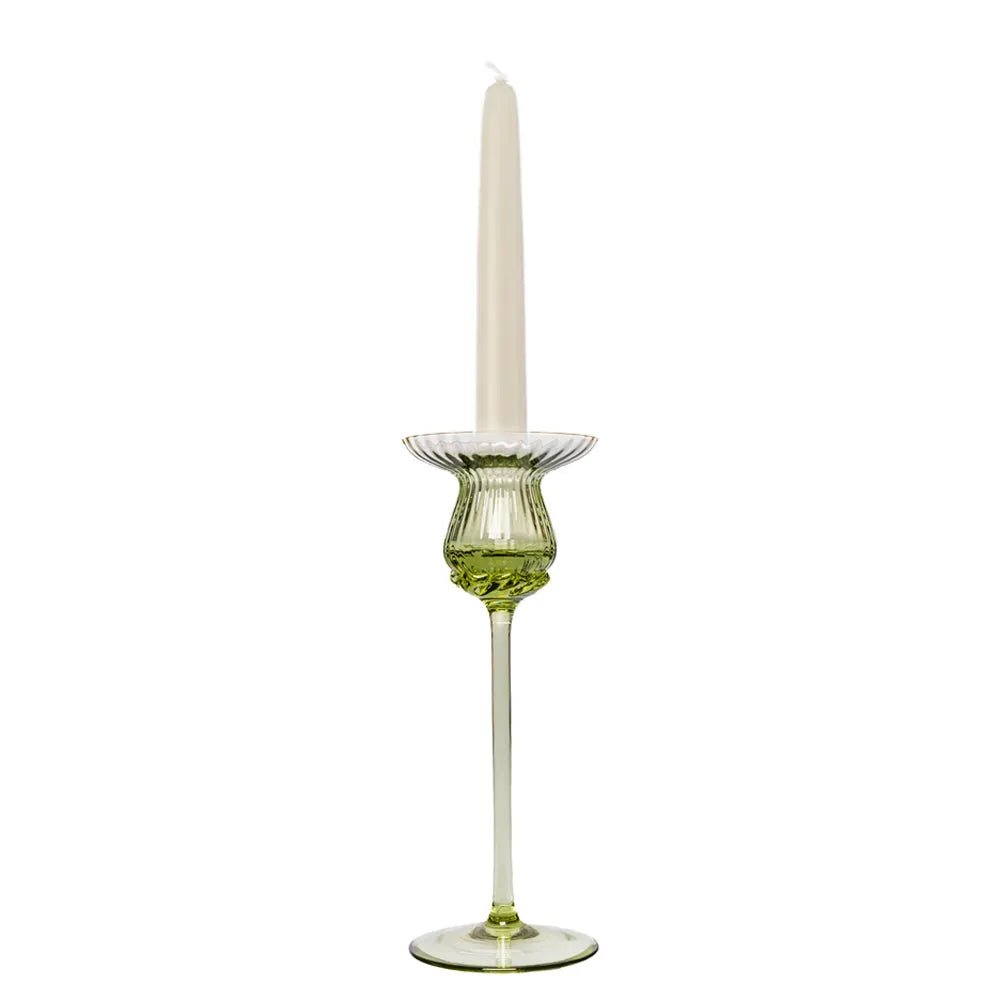 Kerzenhalter von OertelCrystal mit Kerze 