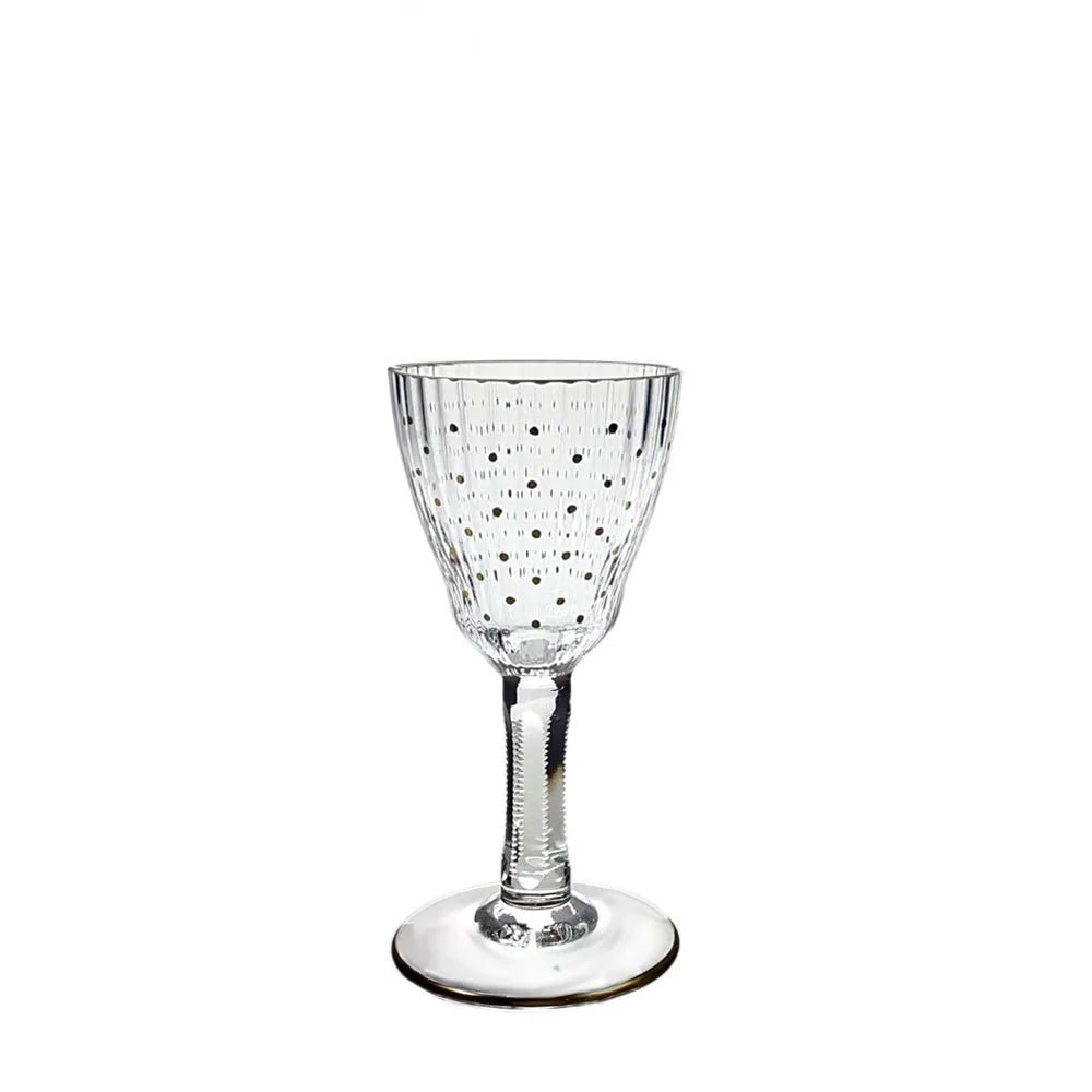 Schnapsglas aus Kristall mit Goldpunkten