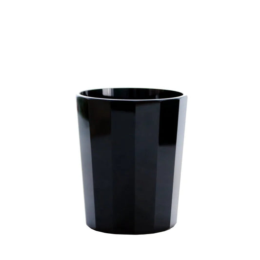 Whiskybecher aus schwarzem Kristallglas, geschliffen