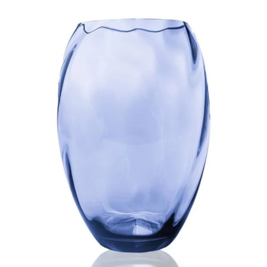 hellblaue Vase mit optischem Effekt