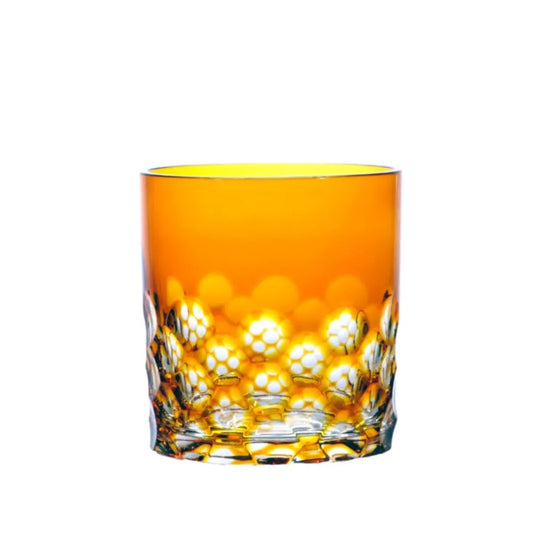 Kristallglas Whiskybecher in Farbe amber von OertelCrystal